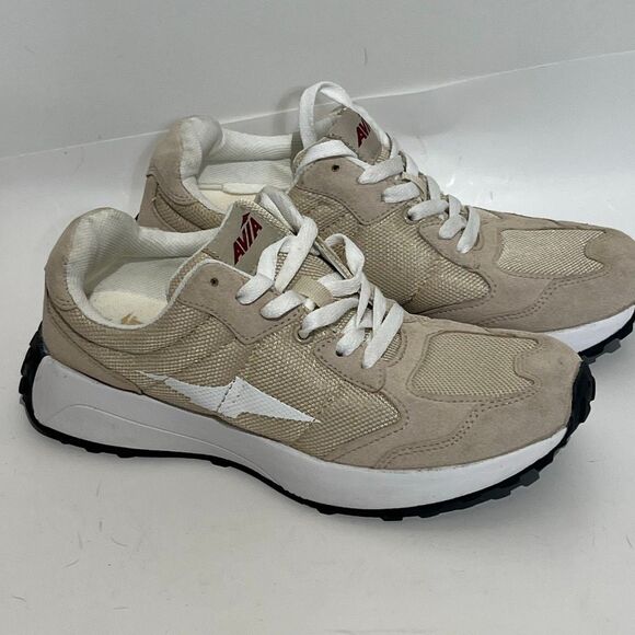 Avia Women's Beige Retro Mesh Suede Lace Up Athletic Sneaker Shoes Size 7.5 - Picture 2 of 15